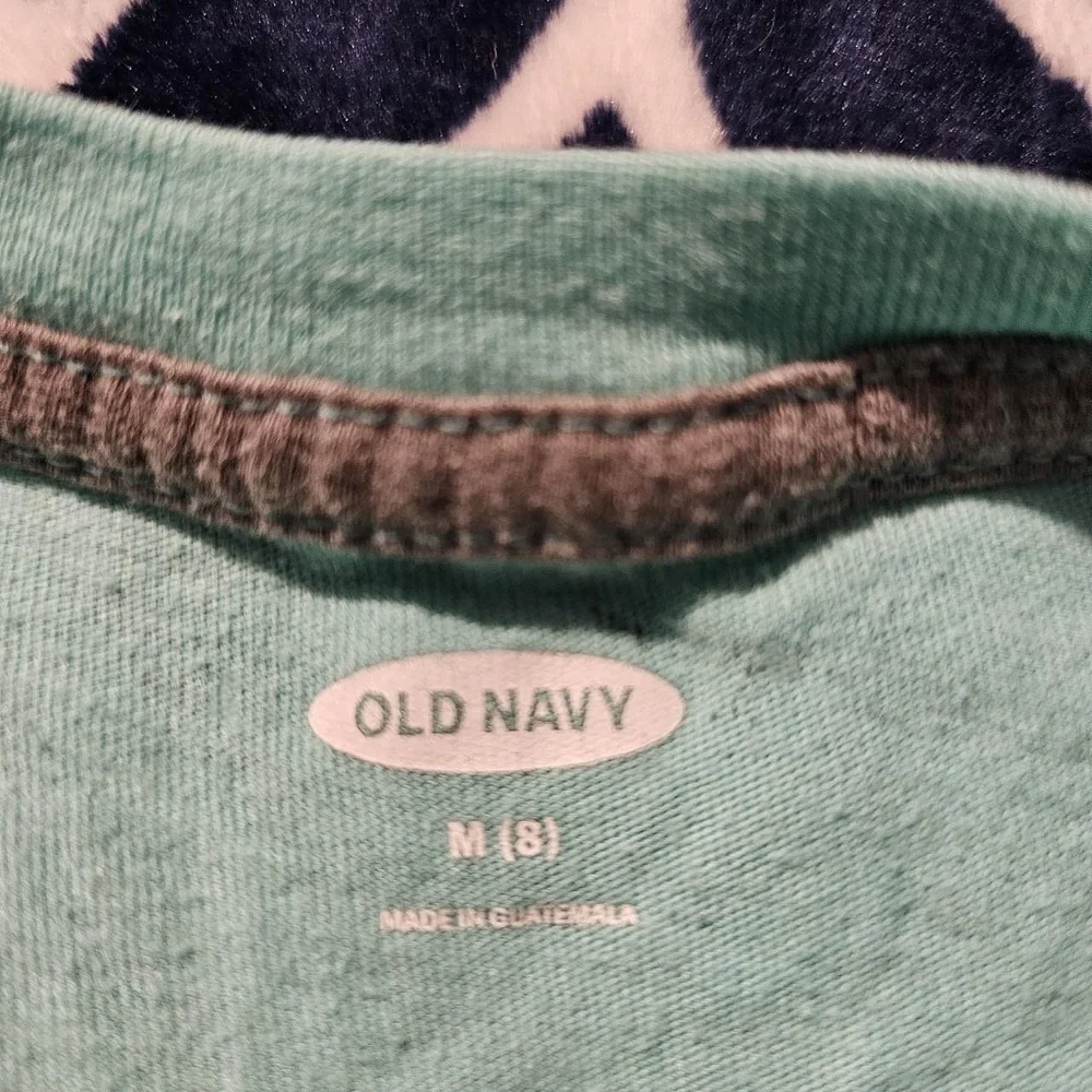Old Navy Boys Light Green Short Sleeve Floral Print‎ T-Shirt Medium (8)